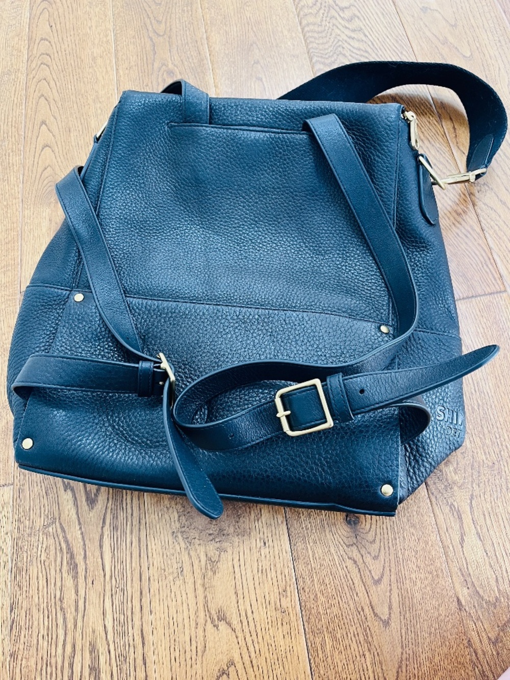 In Mint Condition Black Shinola Leather Backpack - Convertible Pocket Backpack. - Picture 2 of 5